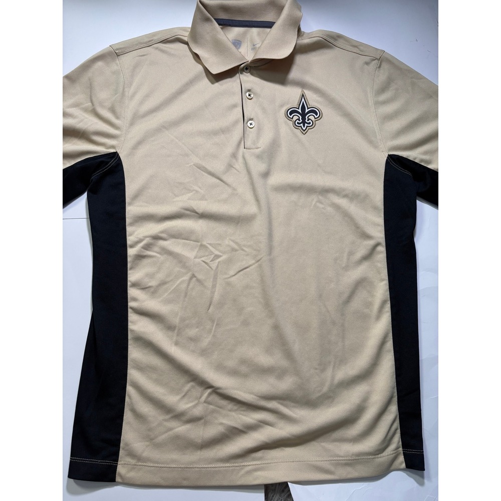 Nike Dri-Fit New Orleans‎ Saints Polo Womens Medium Gold NFL Logo Shirt